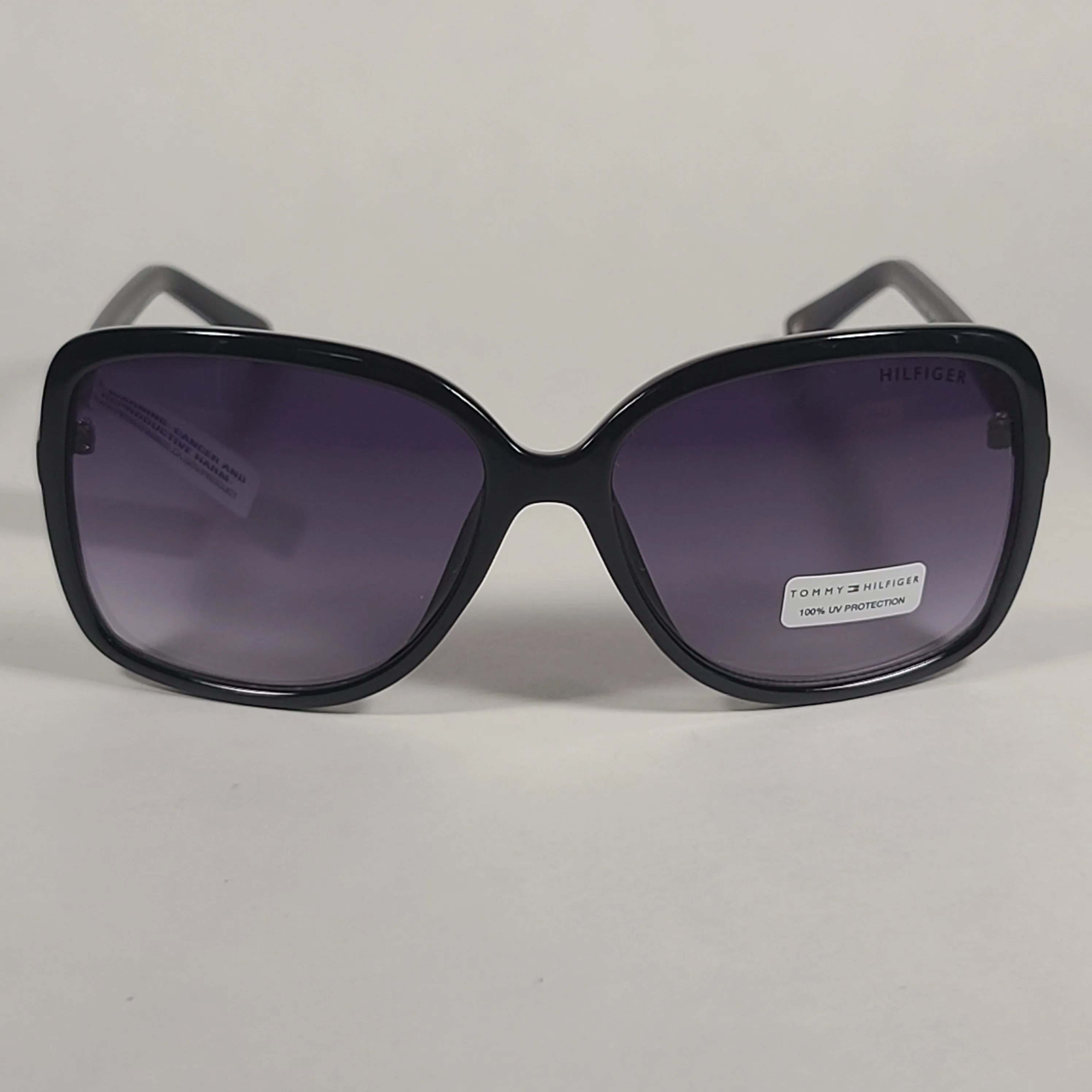 Tommy Hilfiger Ginny Butterfly Sunglasses Shiny Black Frame Smoke Gradient Lens GINNY WP OL492