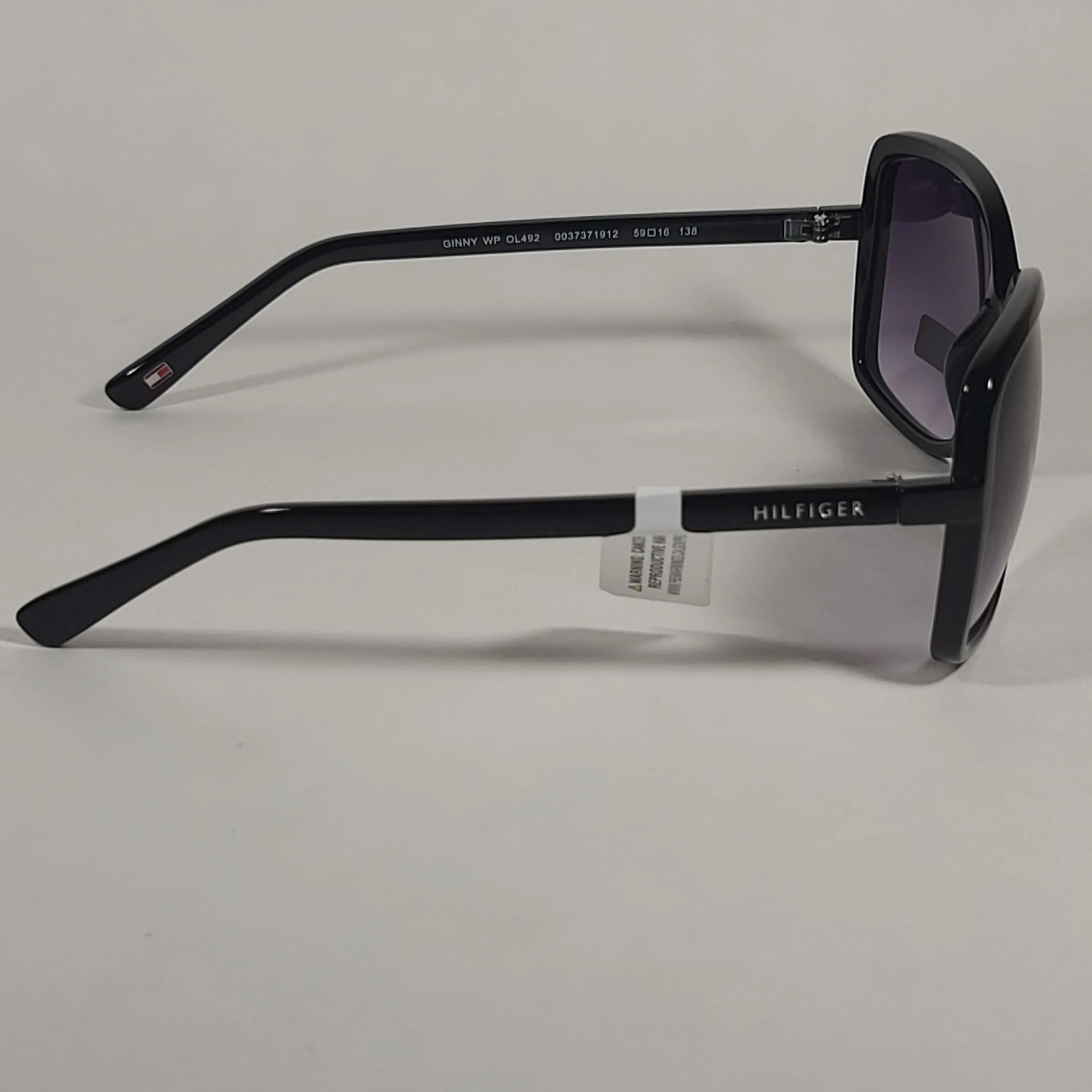 Tommy Hilfiger Ginny Butterfly Sunglasses Shiny Black Frame Smoke Gradient Lens GINNY WP OL492