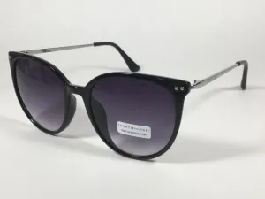 Tommy Hilfiger "Bellatrix" WP OL475 Sunglasses Shiny Black Silver Frame Gray Gradient Lens