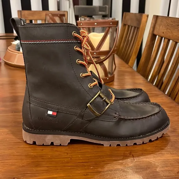 Tommy Hilfiger Ranger Narcisco Boots new dark brown leather Men’s Size 12