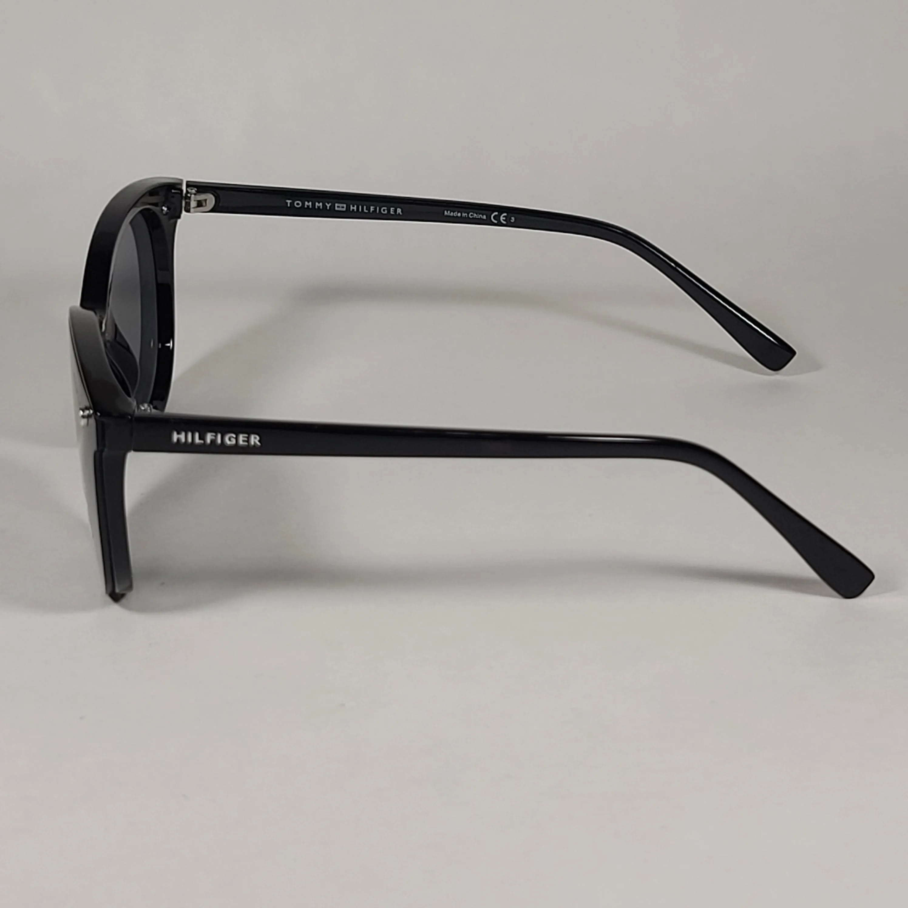 Tommy Hilfiger Reese Rimless Round Sunglasses Shiny Black Gray Single Lens REESE WP OL530