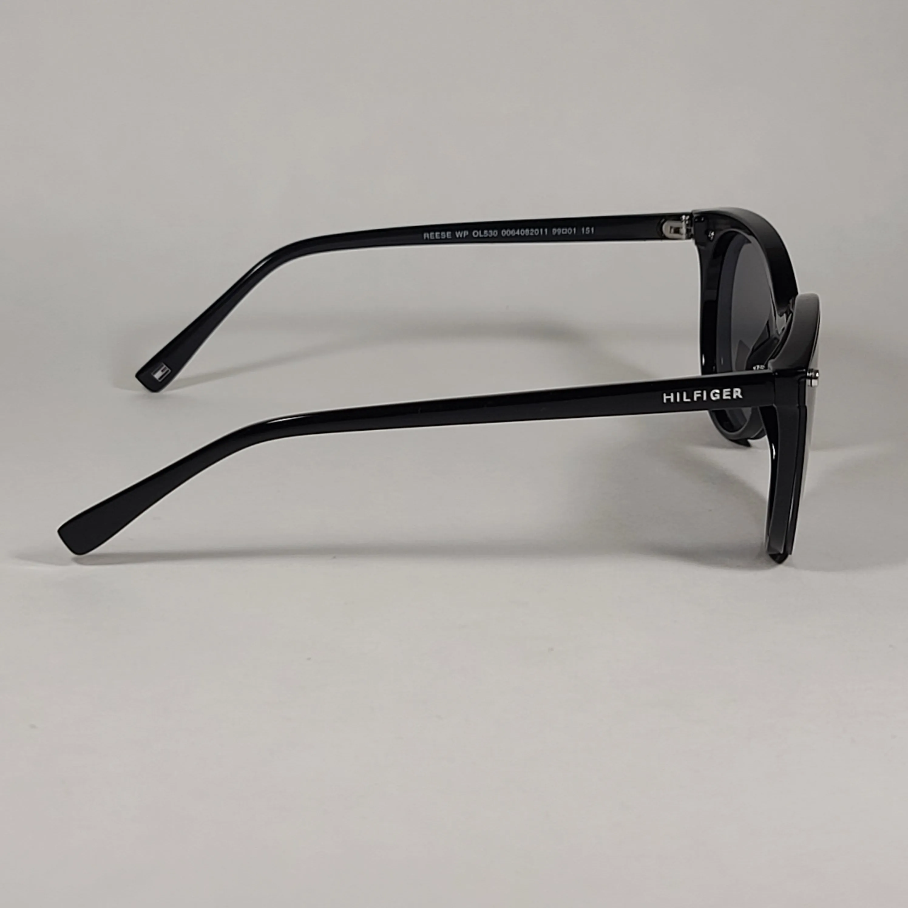 Tommy Hilfiger Reese Rimless Round Sunglasses Shiny Black Gray Single Lens REESE WP OL530