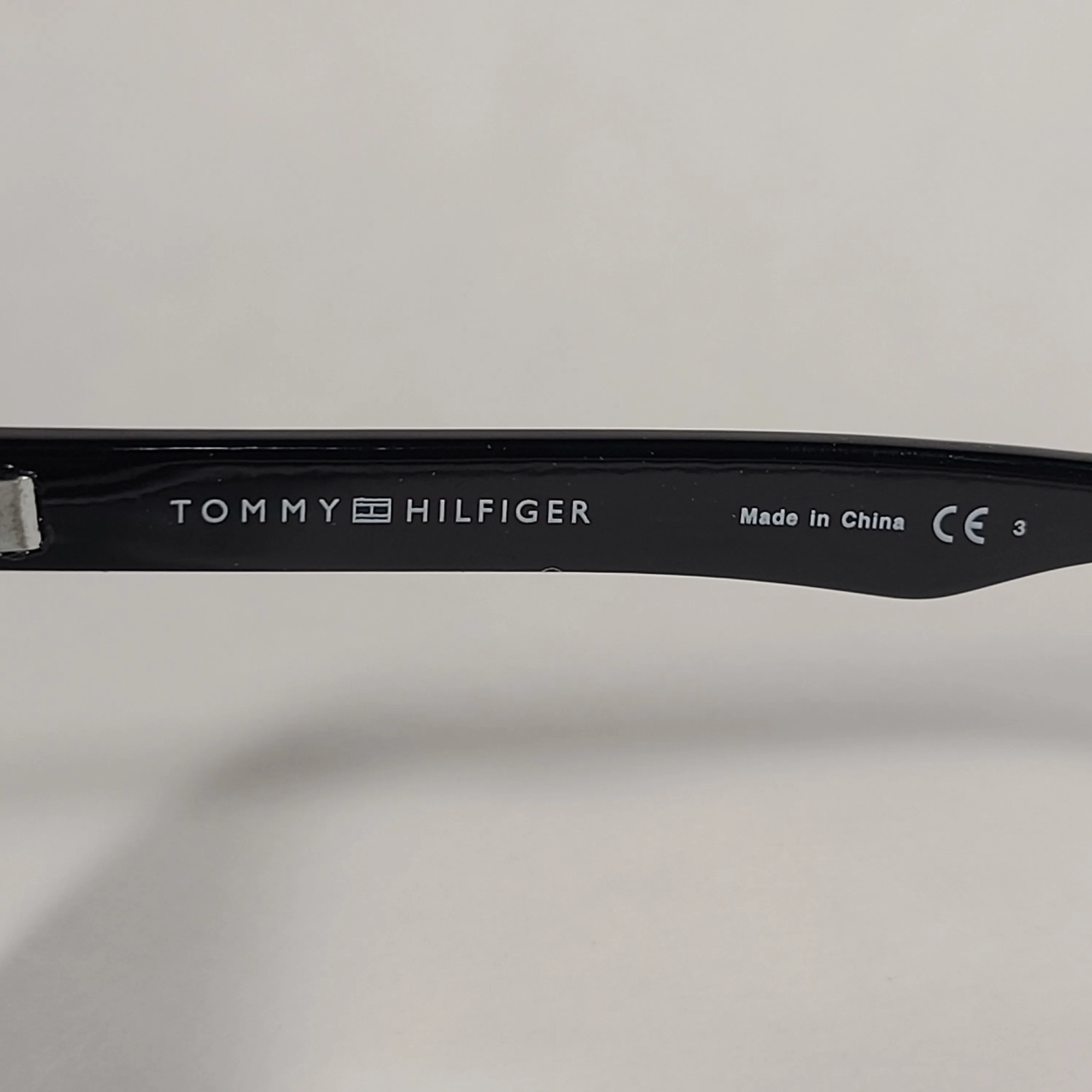Tommy Hilfiger Selina Rectangle Sunglasses Shiny Black Frame Gray Mono Lens SELINA WP OL517