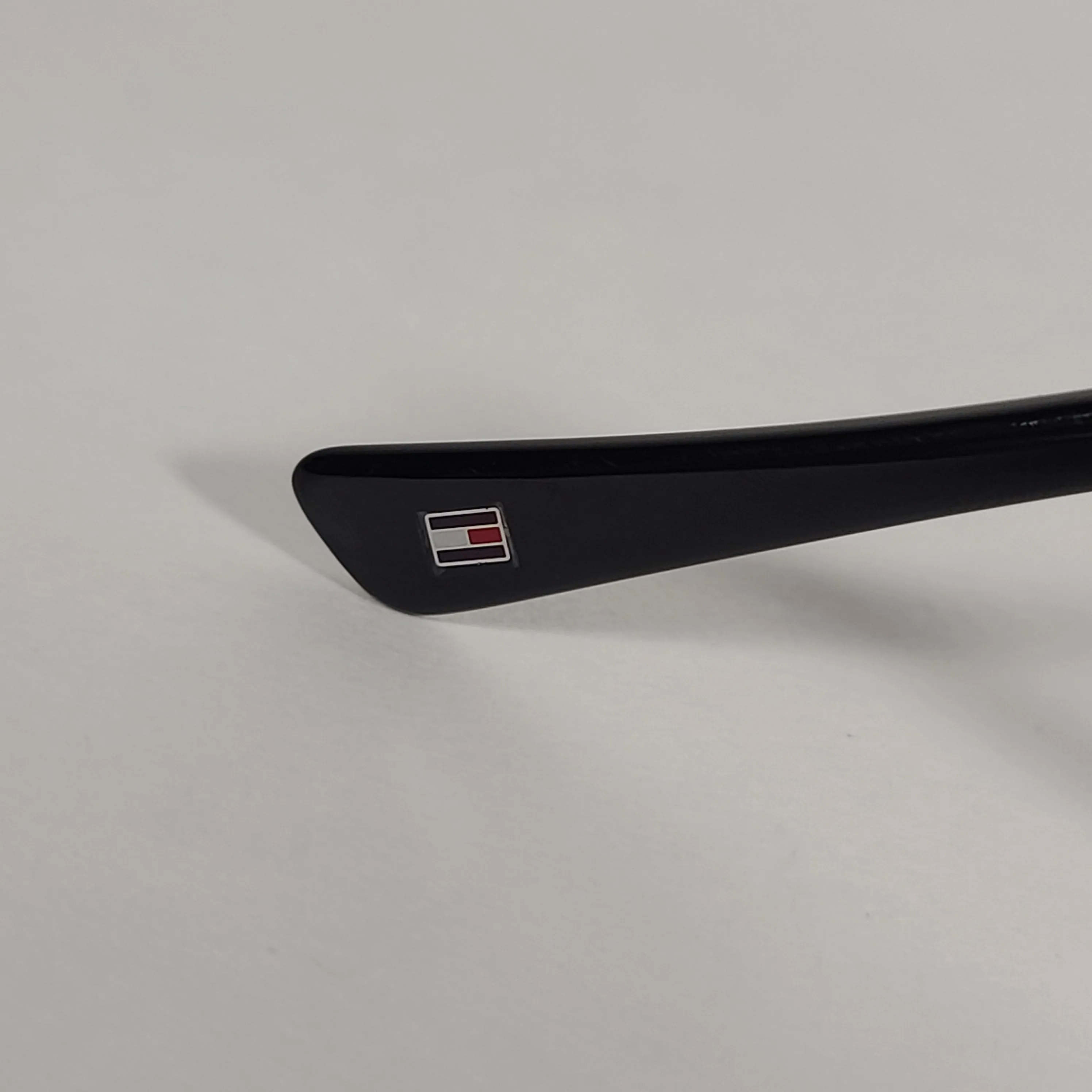 Tommy Hilfiger Selina Rectangle Sunglasses Shiny Black Frame Gray Mono Lens SELINA WP OL517