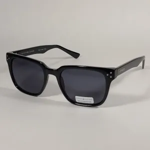Tommy Hilfiger Selina Rectangle Sunglasses Shiny Black Frame Gray Mono Lens SELINA WP OL517