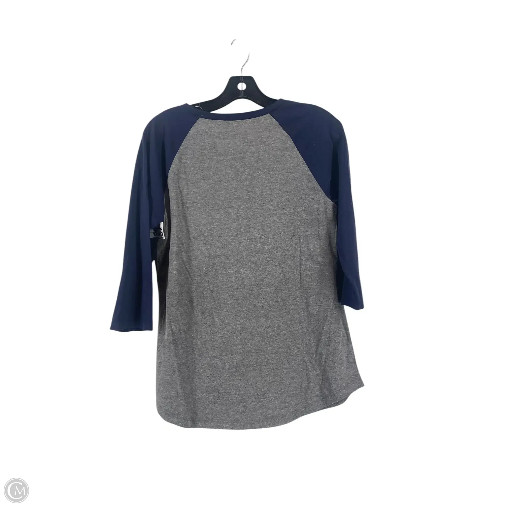 Top 3/4 Sleeve By Clothes Mentor In Blue & Grey, Size: M