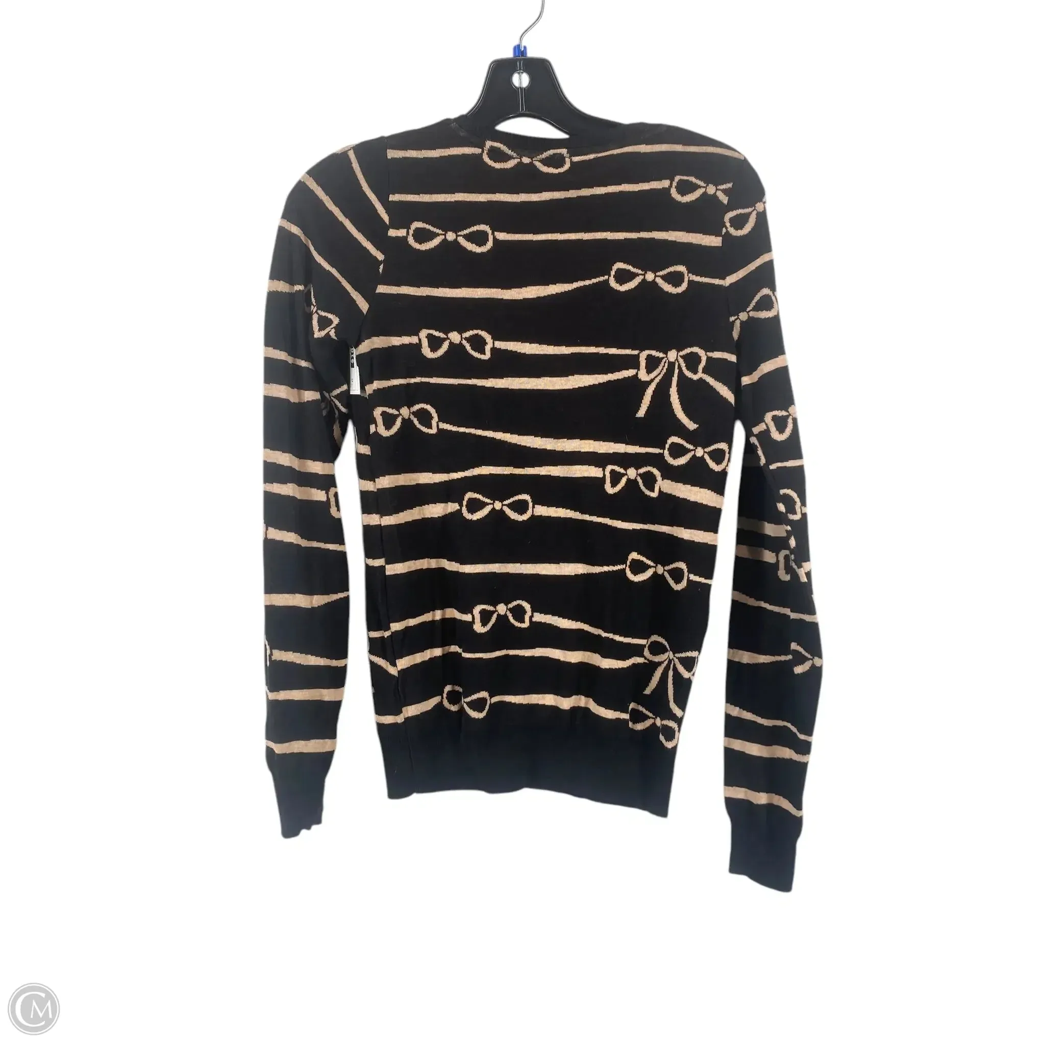 Top Long Sleeve By Anthropologie In Black & Cream, Size: Xs