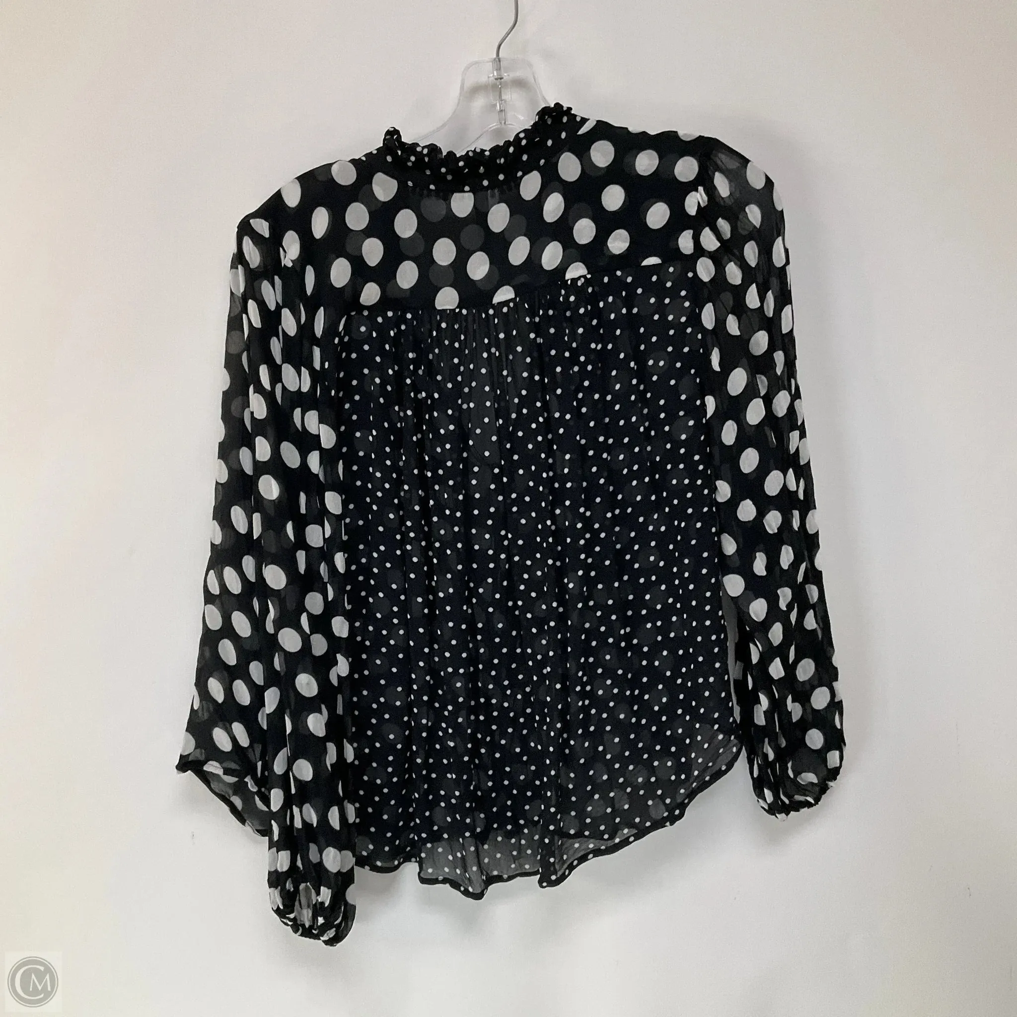 Top Long Sleeve By Anthropologie In Polkadot Pattern, Size: M