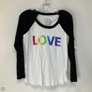 Top Long Sleeve By Chaser In Black & White, Size: M