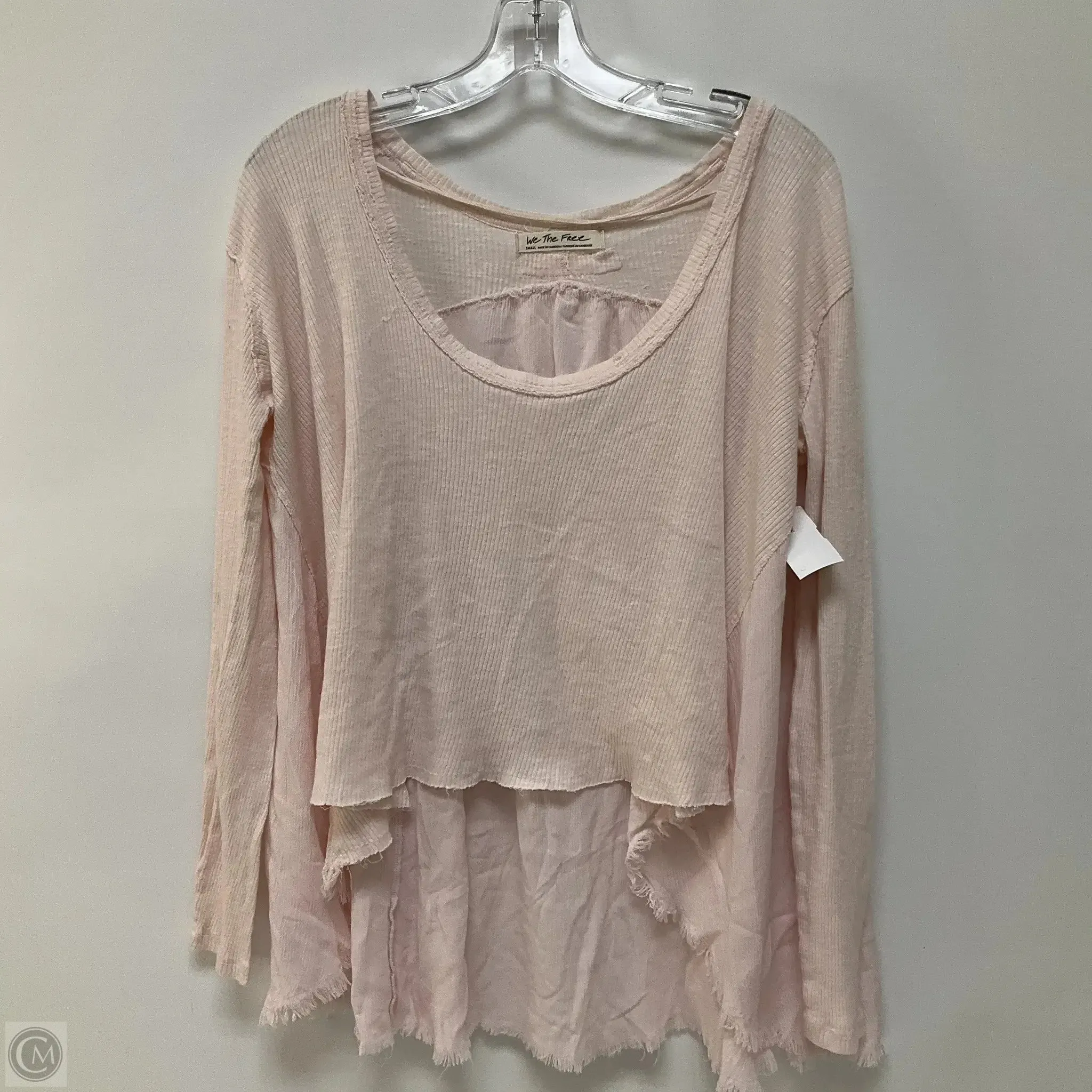 Top Long Sleeve By Free People In Pink, Size: S