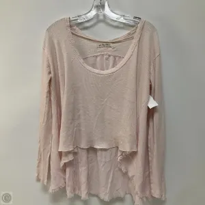 Top Long Sleeve By Free People In Pink, Size: S