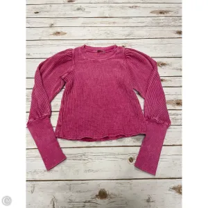 Top Long Sleeve By Free People In Pink, Size: Xs