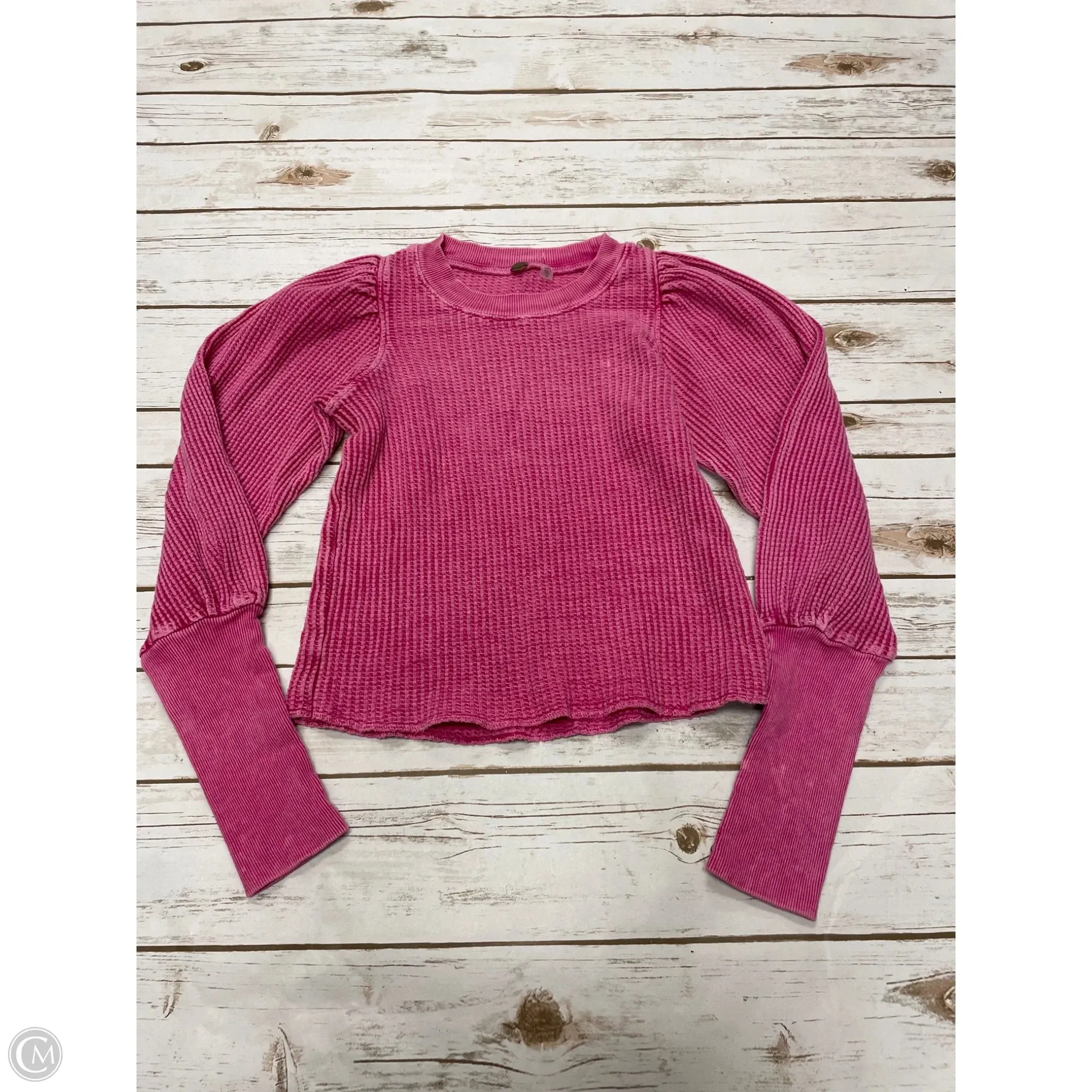 Top Long Sleeve By Free People In Pink, Size: Xs
