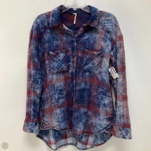 Top Long Sleeve By Free People In Plaid Pattern, Size: S