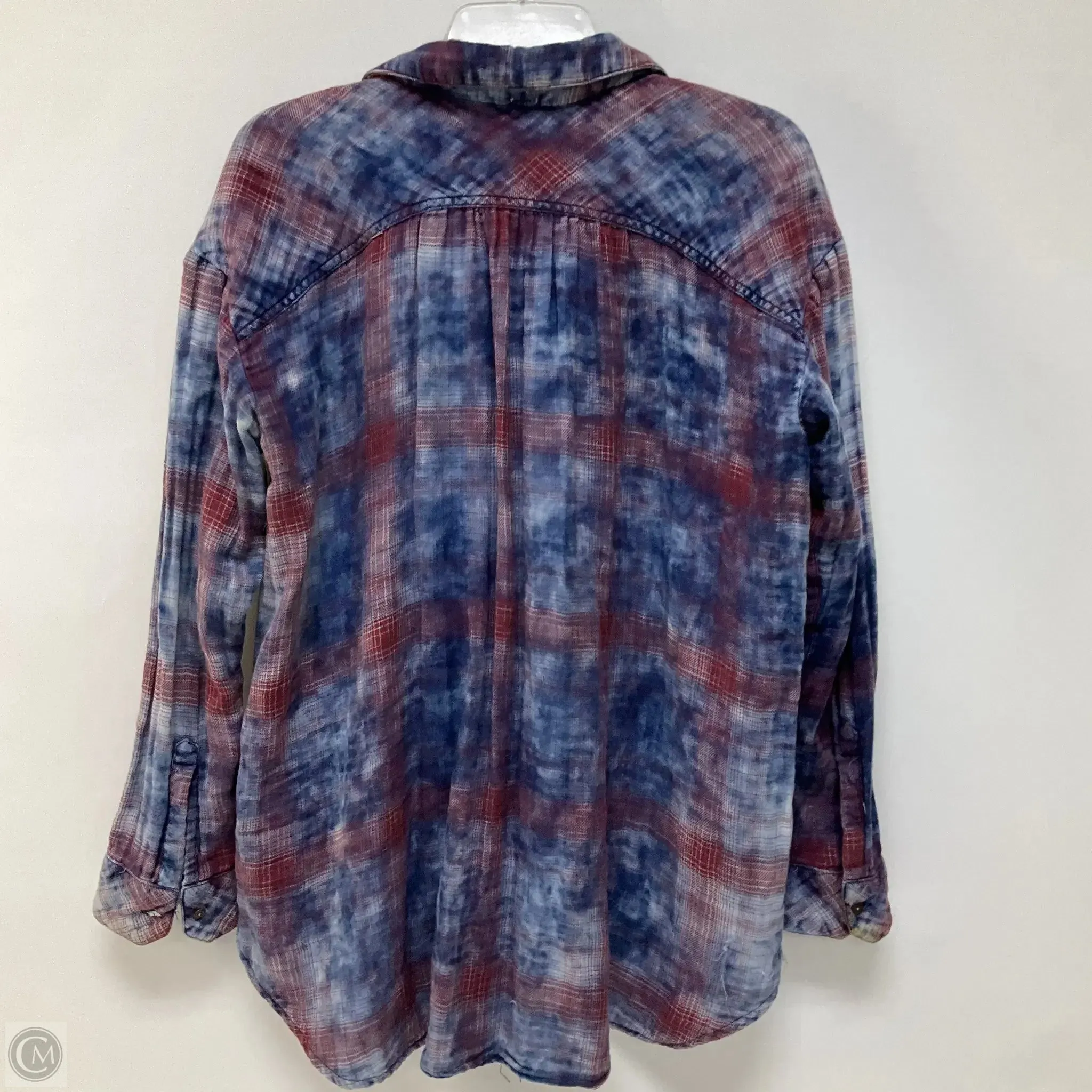 Top Long Sleeve By Free People In Plaid Pattern, Size: S