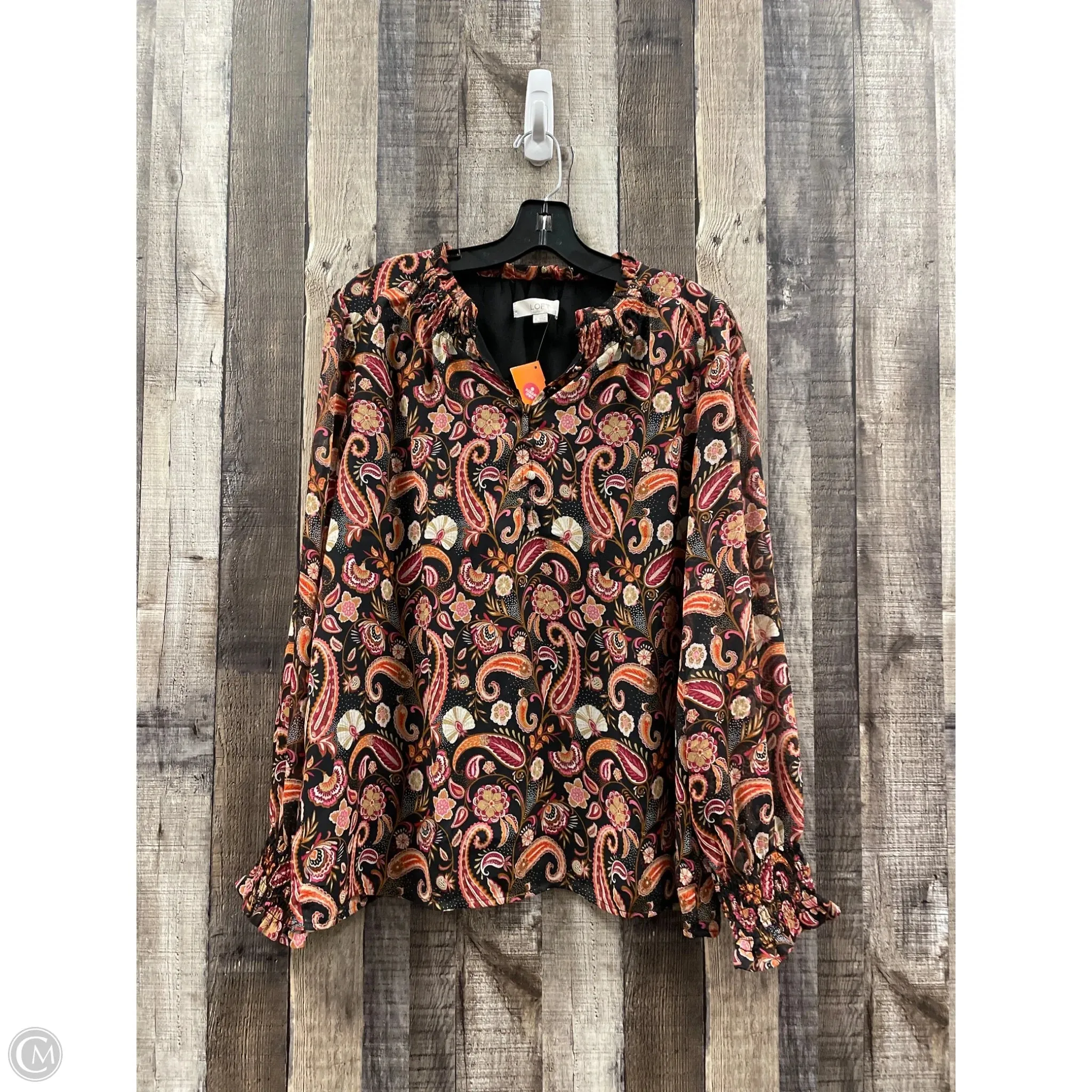 Top Long Sleeve By Loft In Floral Print, Size: M