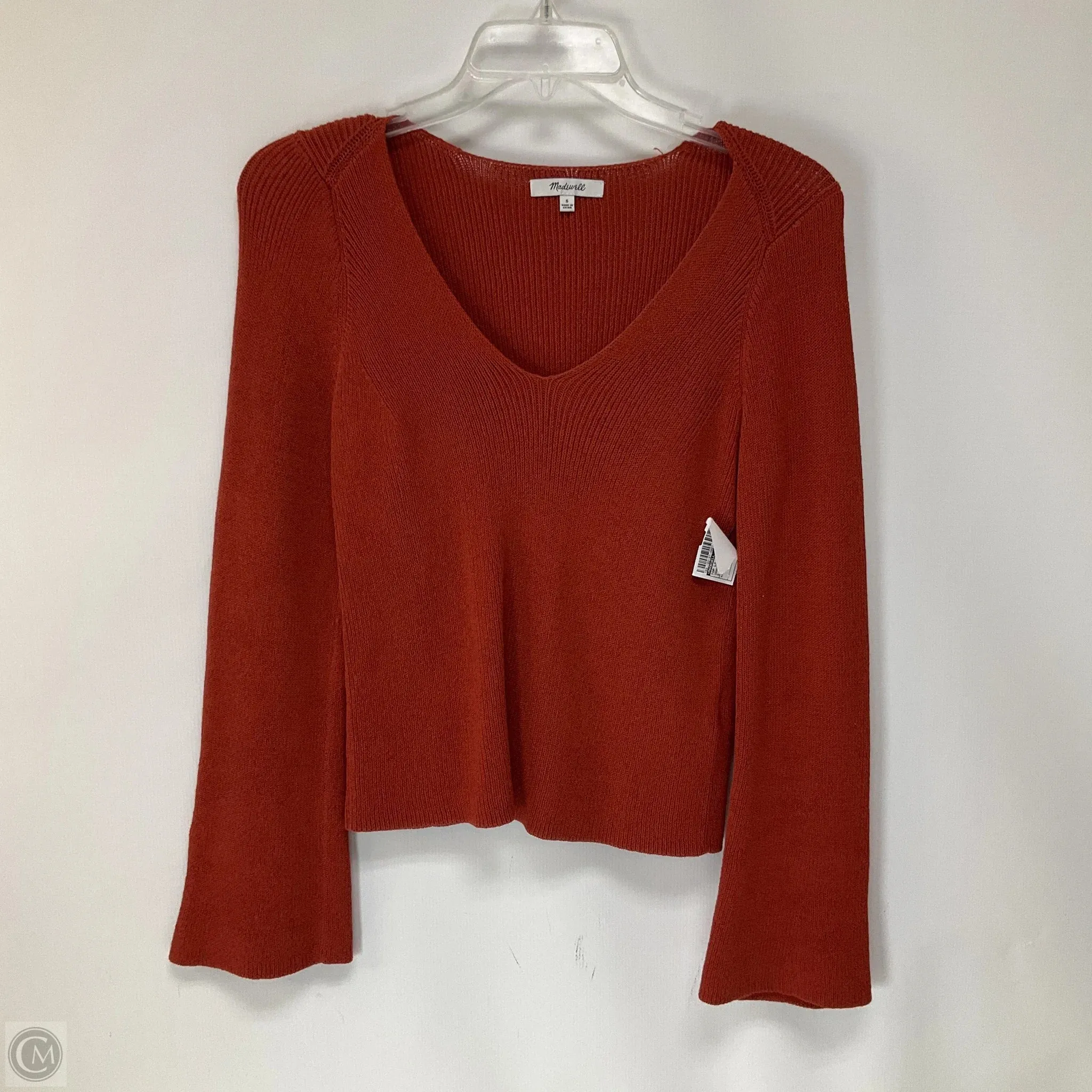 Top Long Sleeve By Madewell In Orange, Size: S