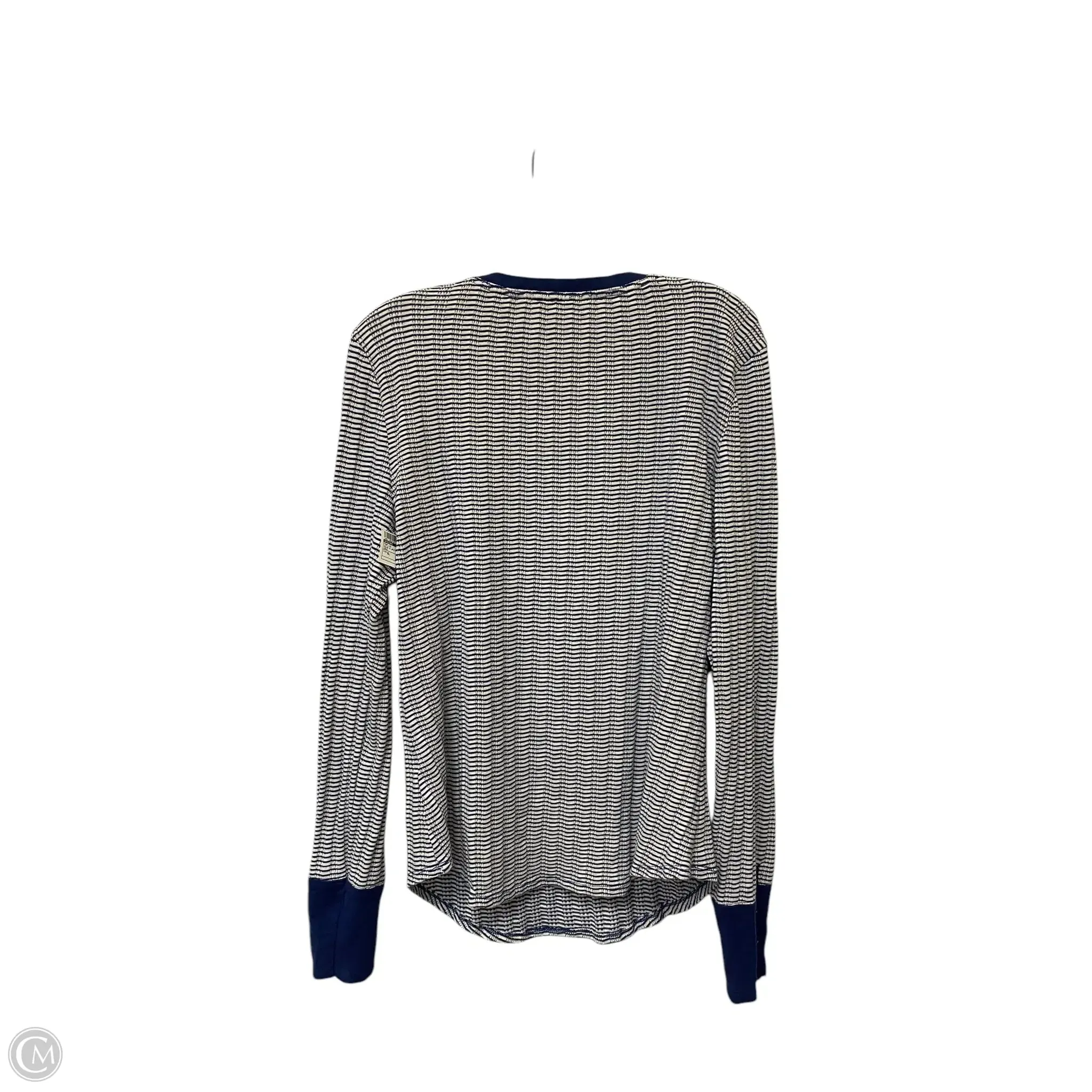 Top Long Sleeve By Pilcro In Blue & White, Size: Xl