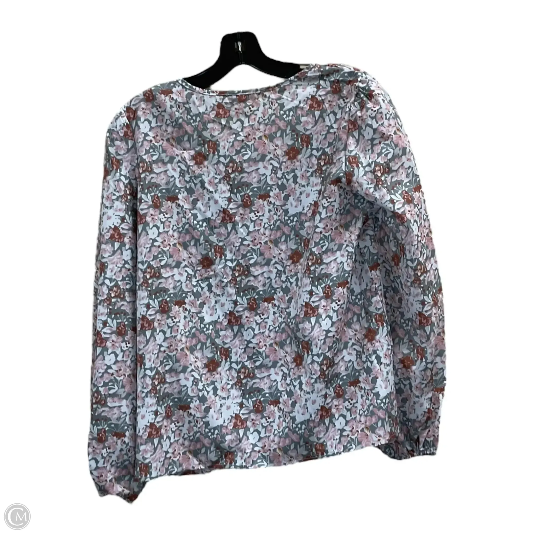 Top Long Sleeve By Shein In Green & White, Size: S