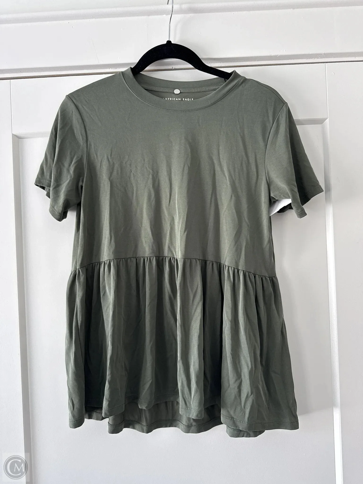 Top Short Sleeve By American Eagle In Green, Size: S