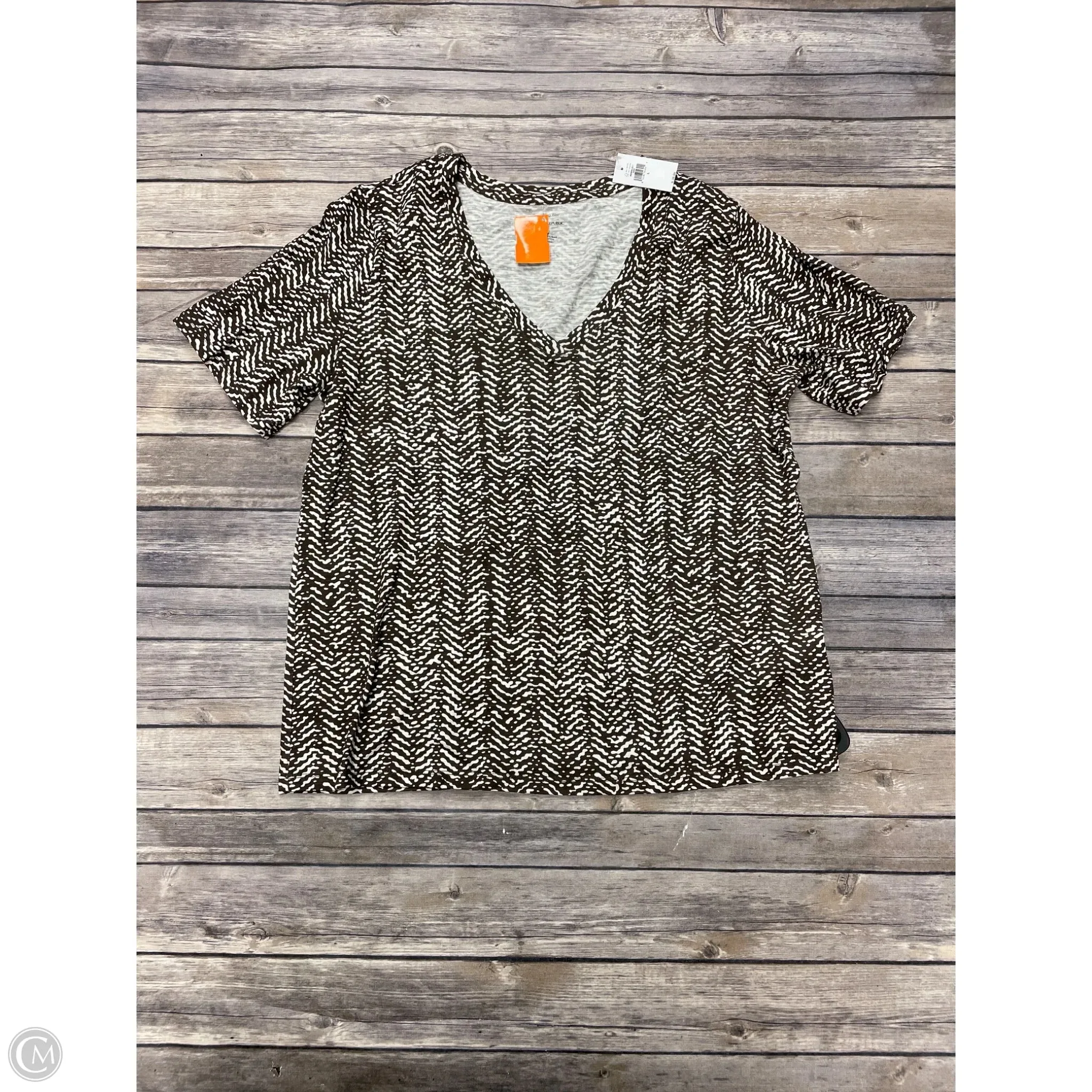 Top Short Sleeve By Banana Republic In Brown, Size: L