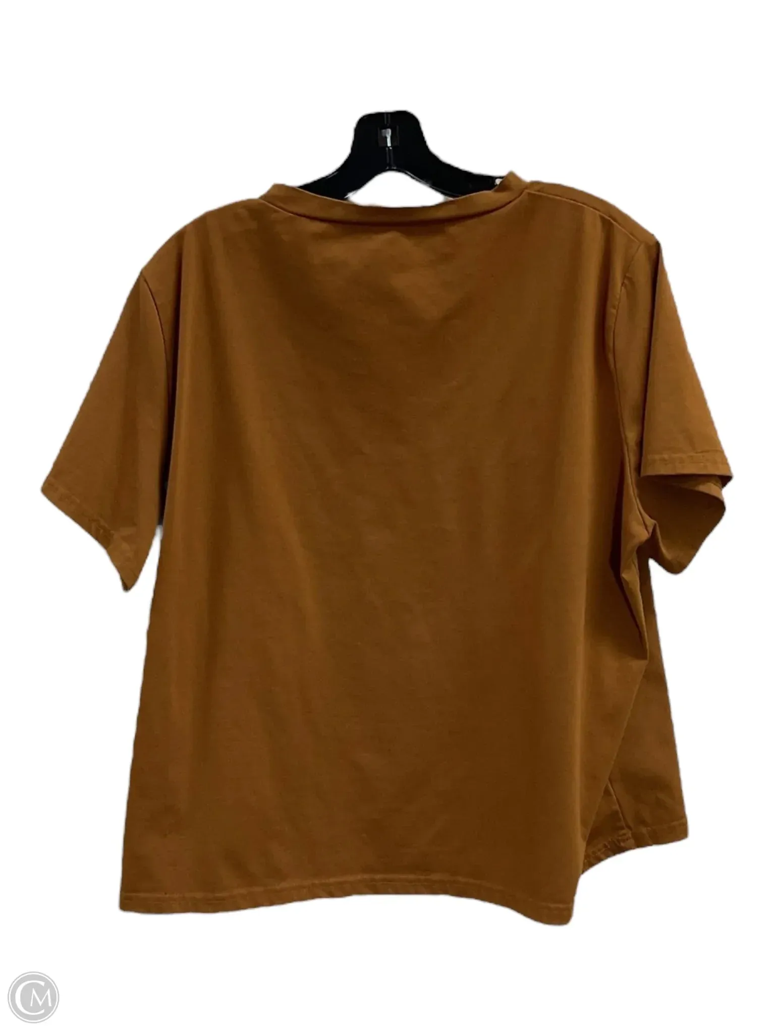 Top Short Sleeve By Clothes Mentor In Gold, Size: 3x