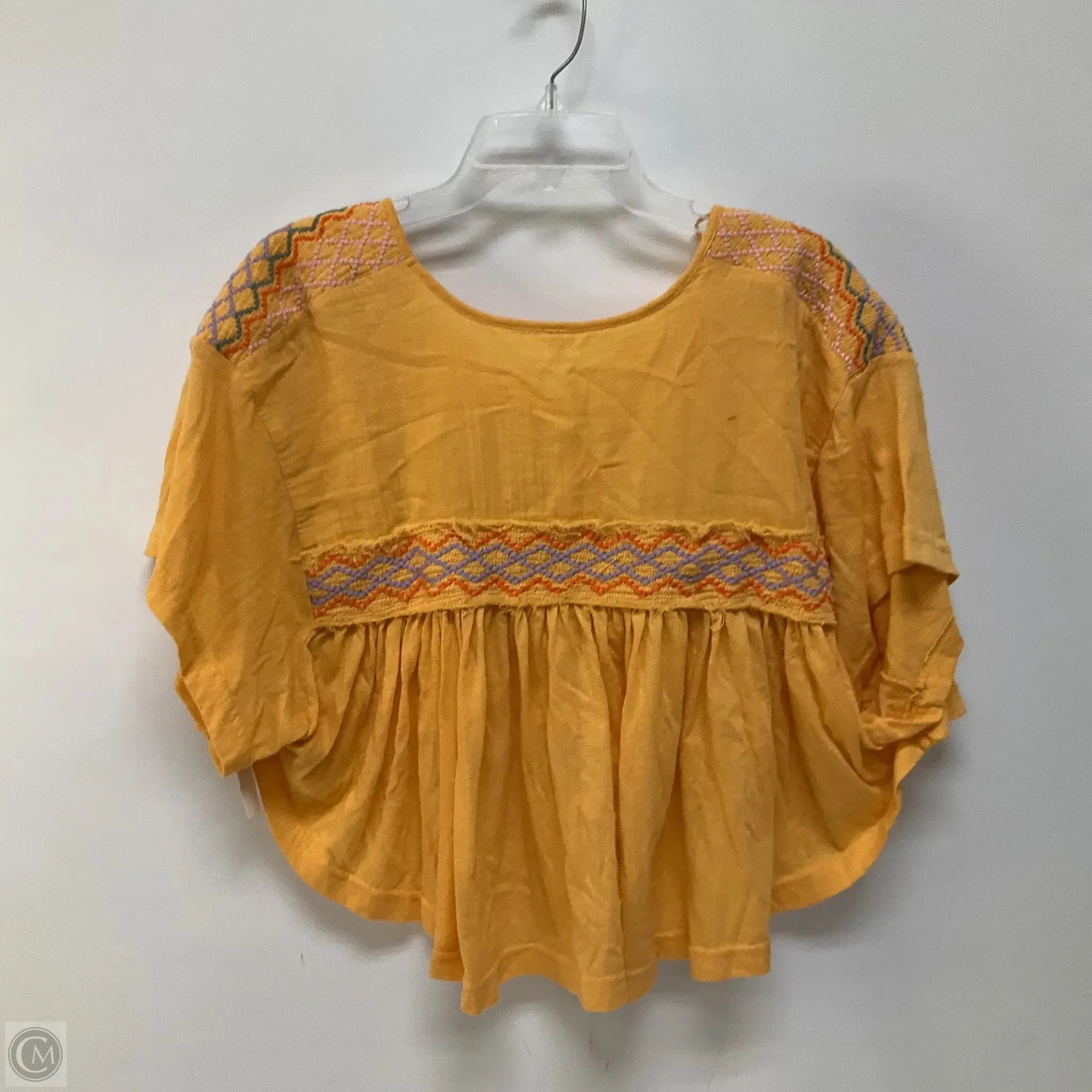 Top Short Sleeve By Free People In Orange, Size: Xs