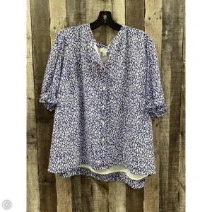 Top Short Sleeve By J. Crew In Blue & White, Size: 2x