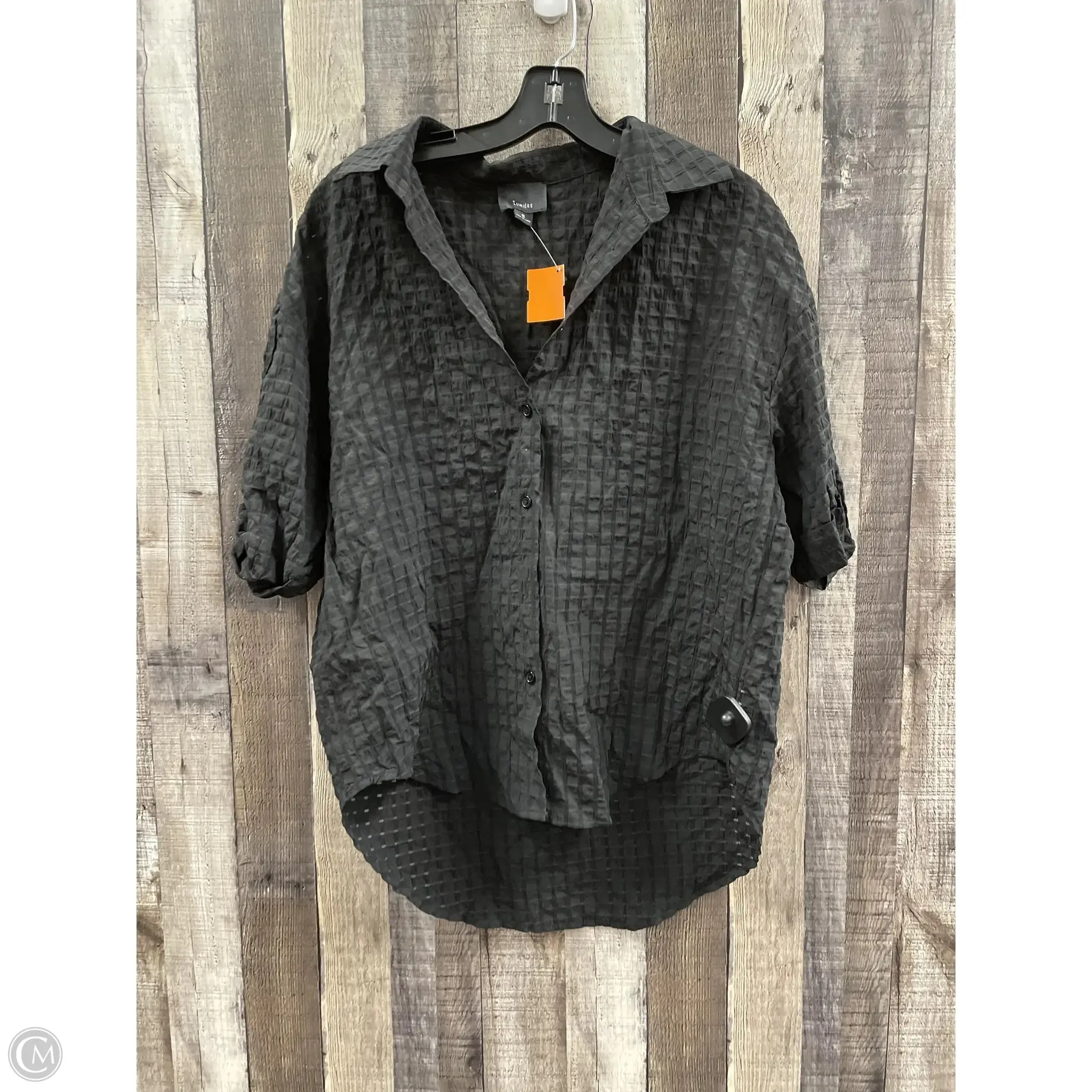 Top Short Sleeve By Lumiere In Black, Size: S