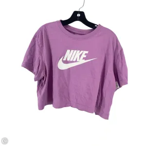Top Short Sleeve By Nike In Purple, Size: L