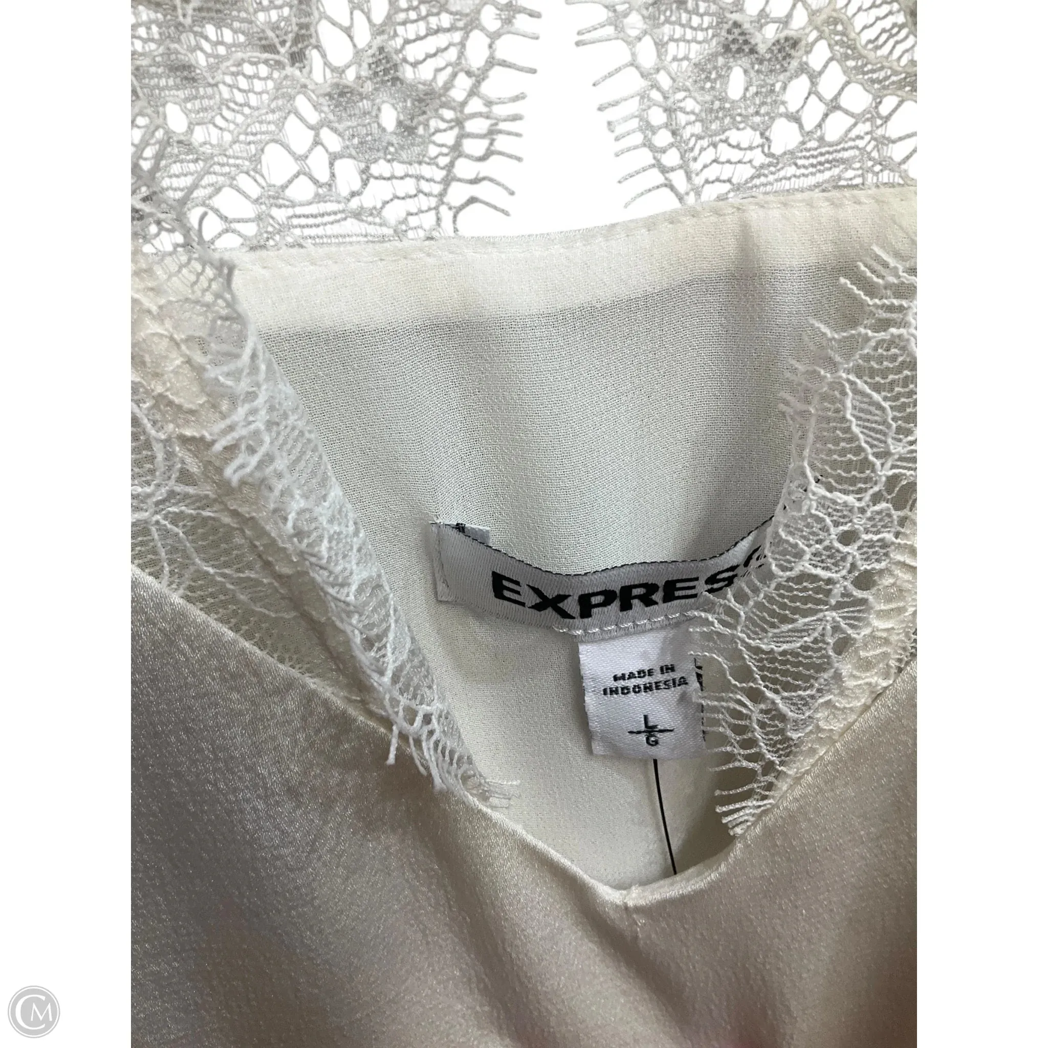 Top Sleeveless By Express In Ivory, Size: L