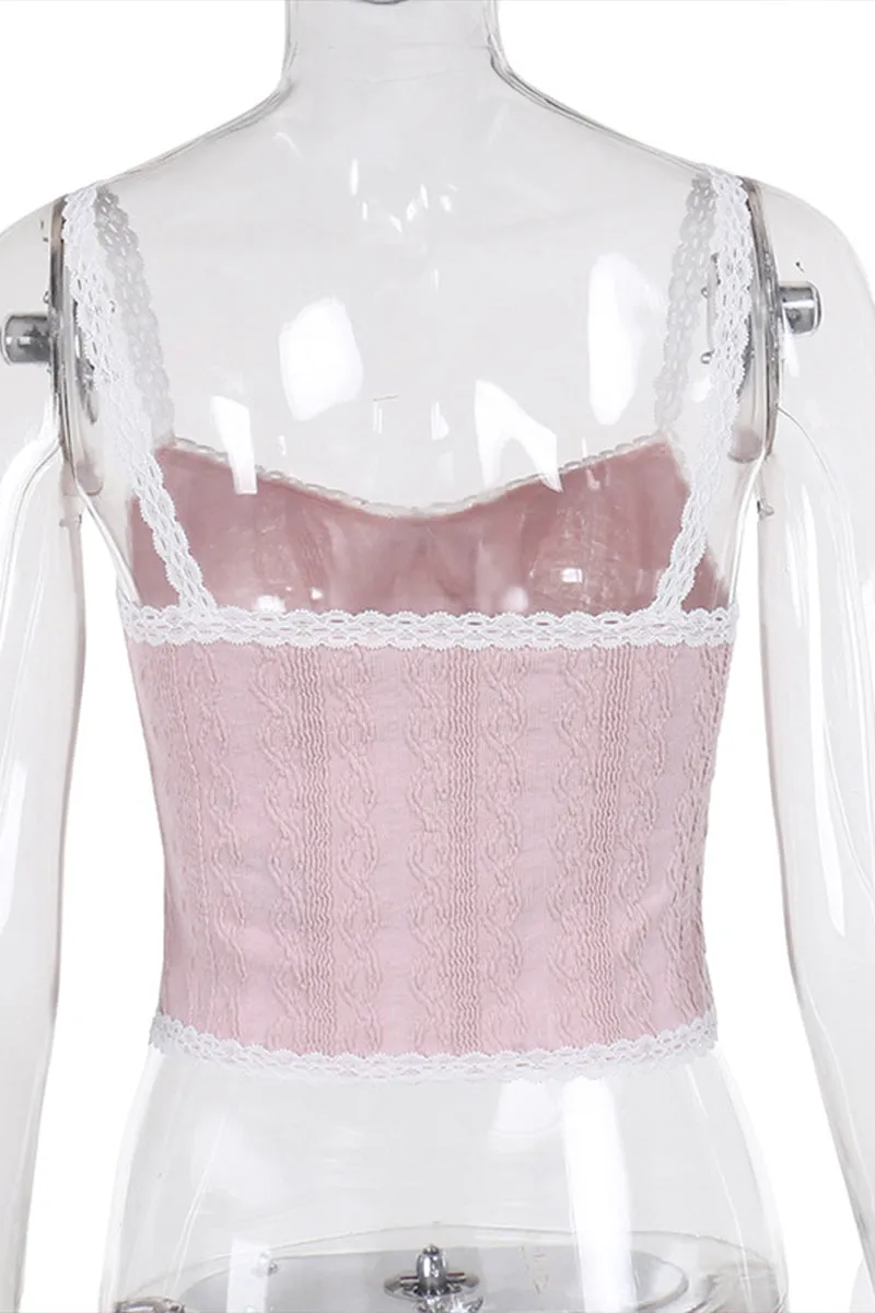TR3151 Lace Hem Cami Top