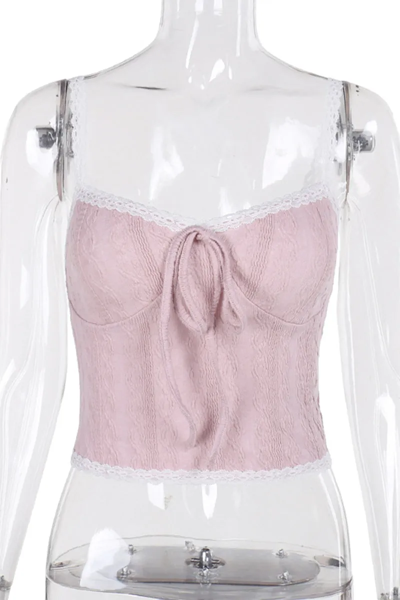 TR3151 Lace Hem Cami Top
