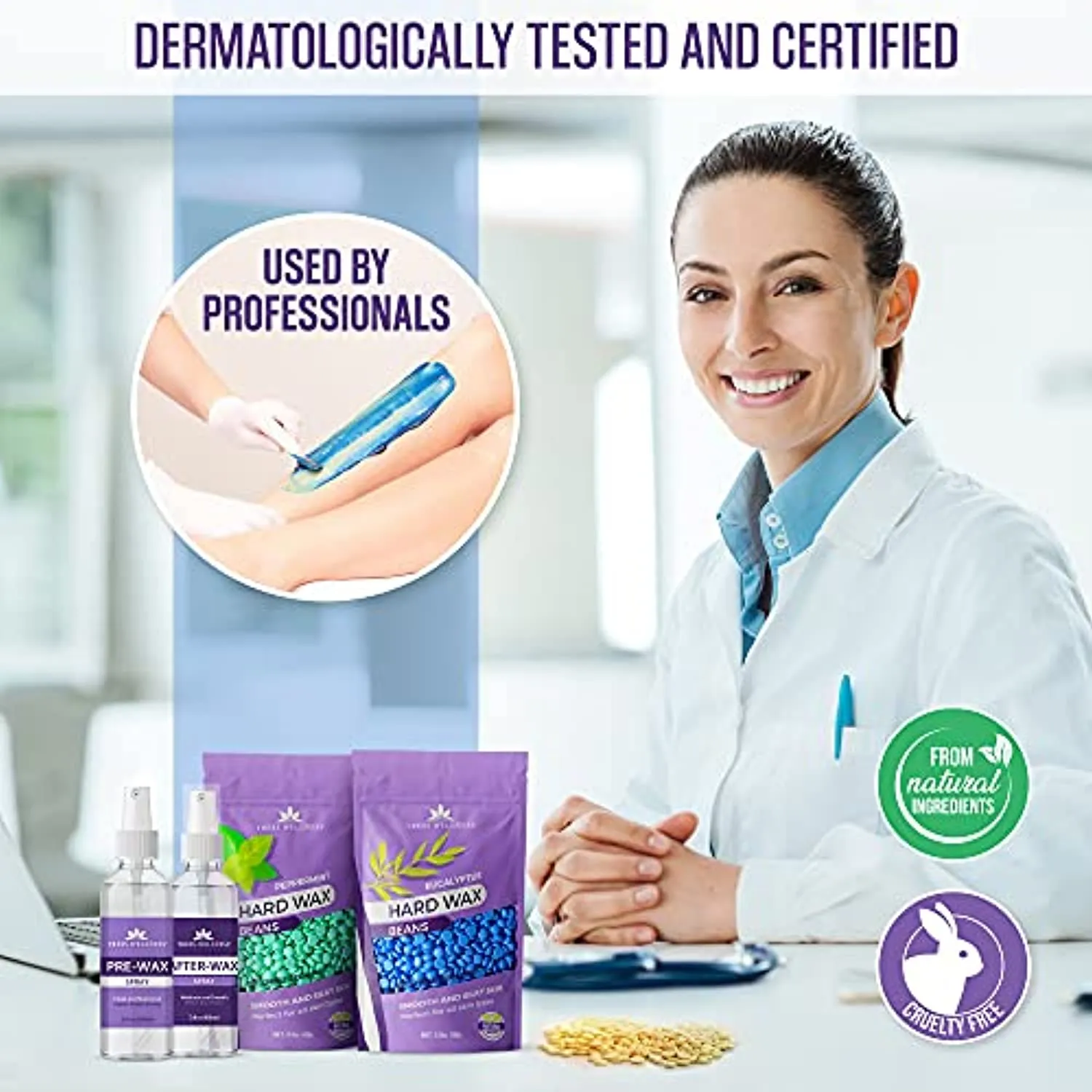 Tress Wellness Waxing Kit Wax Warmer for hair removal -Easy to use -Digital Display -For Sensitive skin
