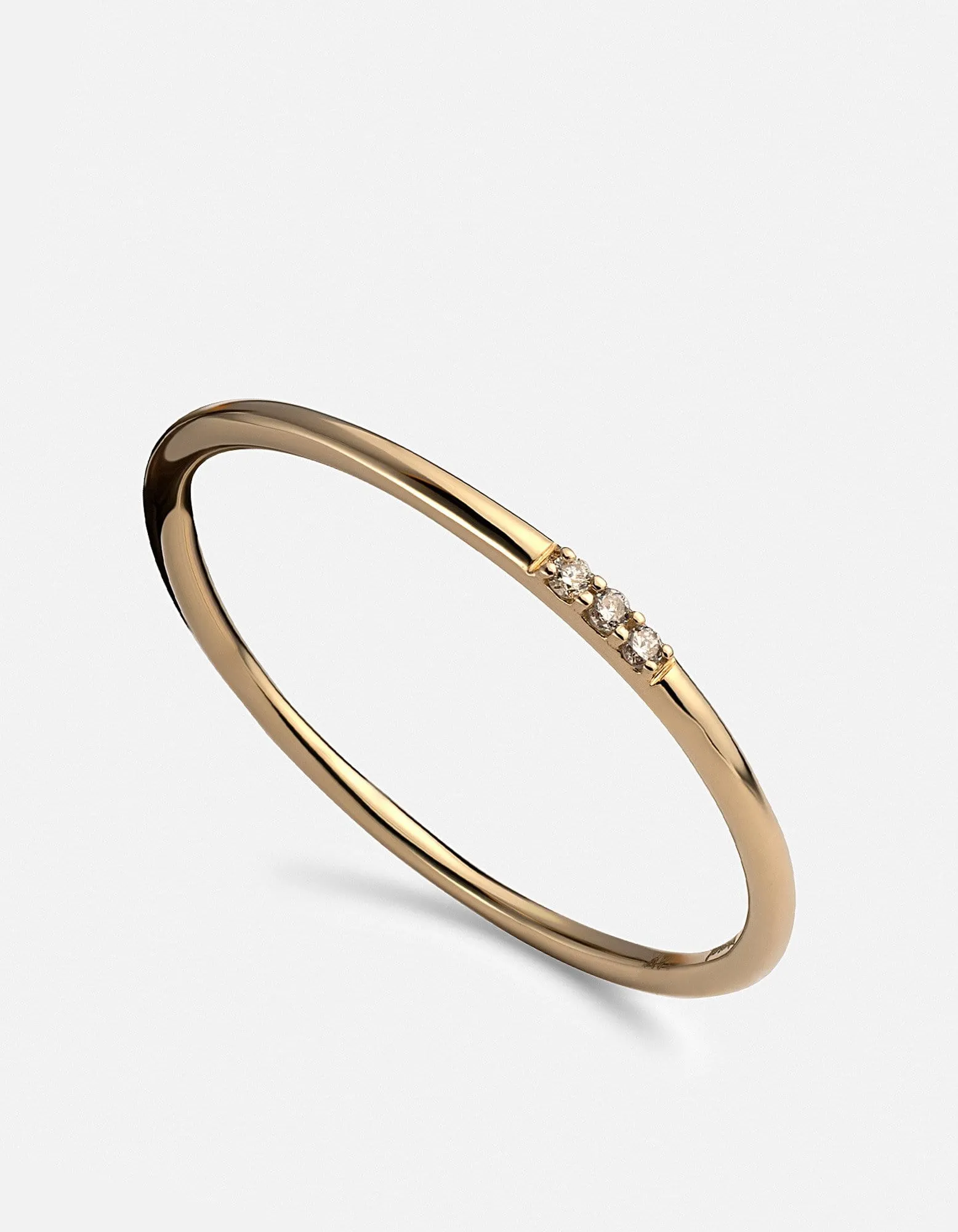 Trinity Ring, 14k Gold Pavé