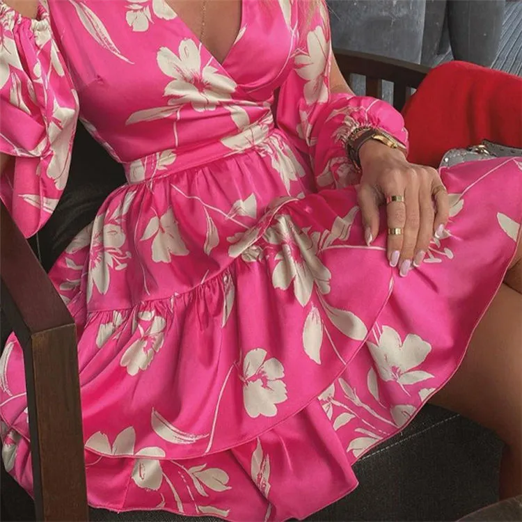 V Neck Print dresses