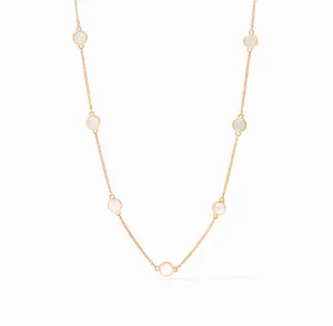 Valencia Delicate Station Necklace - Mother of Pearl