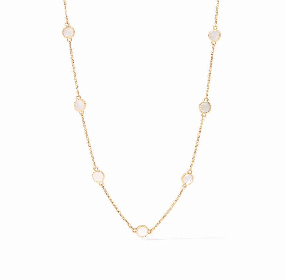 Valencia Delicate Station Necklace - Mother of Pearl