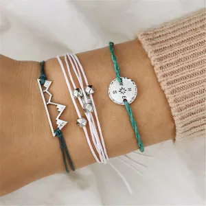 Vibre & Silver-Plated Mountain Peak Bracelet Set