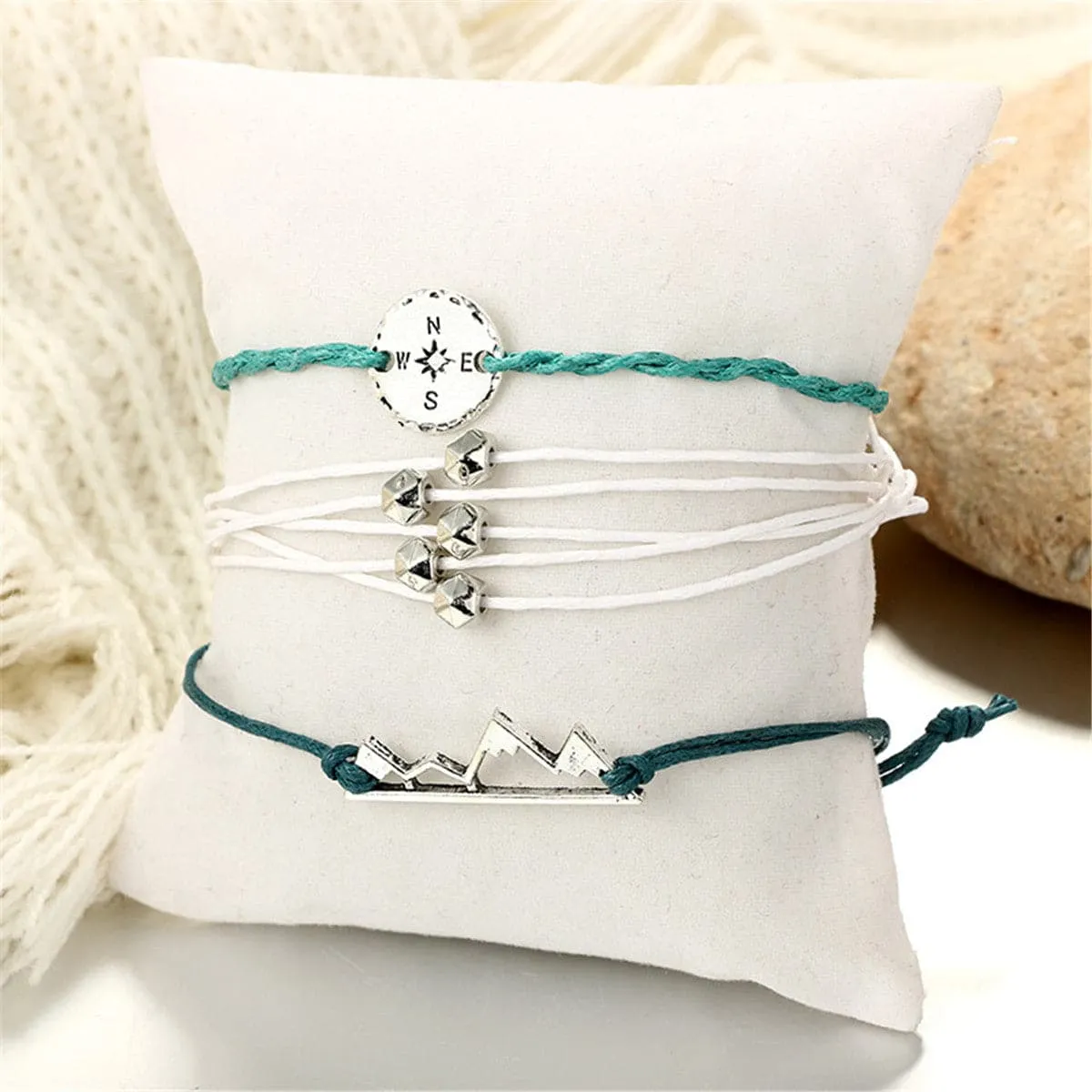 Vibre & Silver-Plated Mountain Peak Bracelet Set