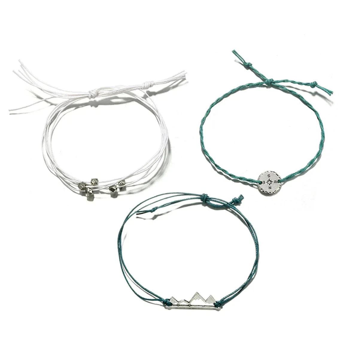 Vibre & Silver-Plated Mountain Peak Bracelet Set