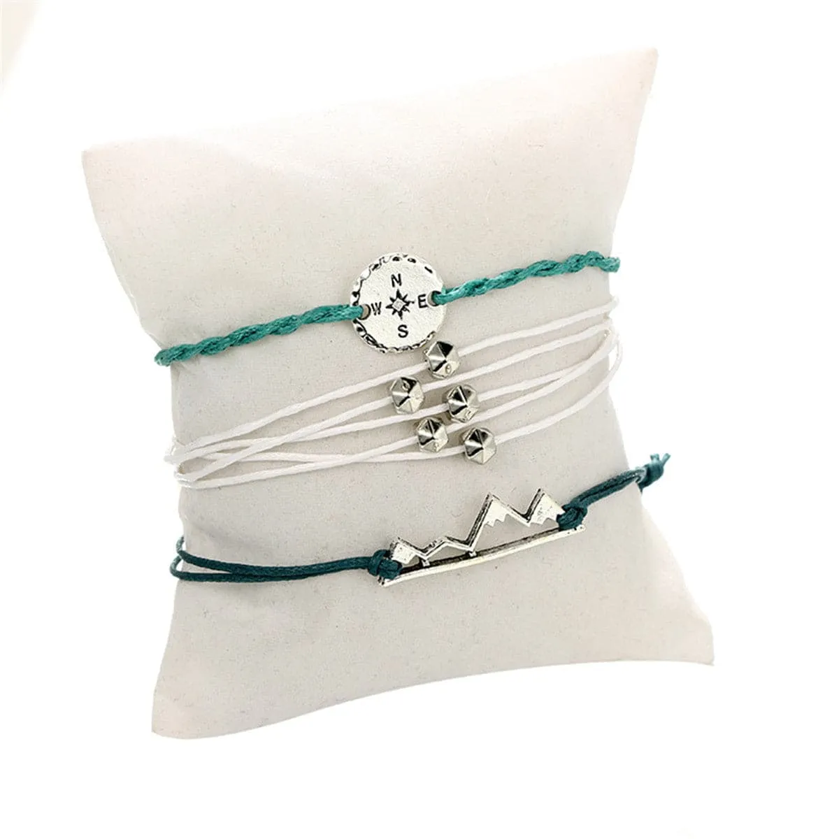 Vibre & Silver-Plated Mountain Peak Bracelet Set
