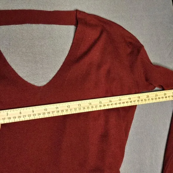 VIMMIA Women's Small Shavasana Reversible Sweater Burgundy Maroon