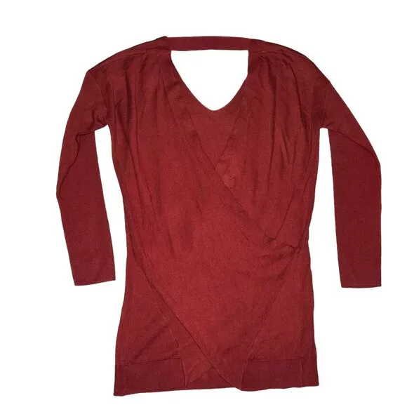 VIMMIA Women's Small Shavasana Reversible Sweater Burgundy Maroon