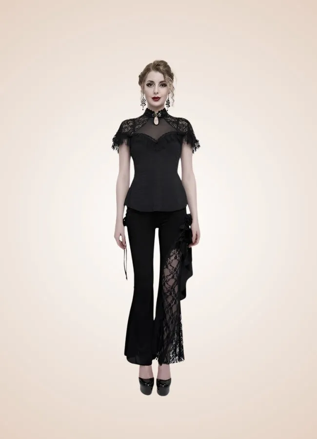 Vintage Gothic High Collar Shirt