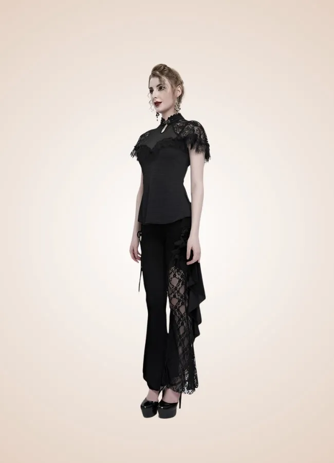 Vintage Gothic High Collar Shirt