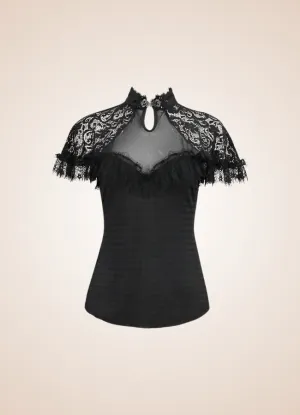 Vintage Gothic High Collar Shirt