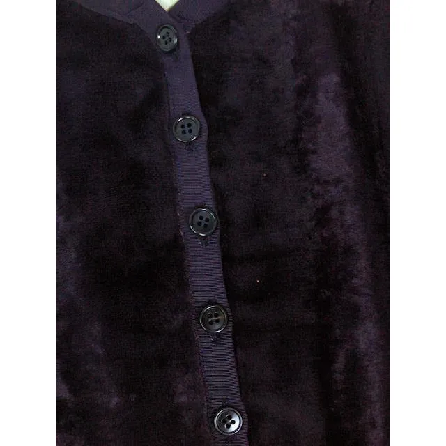 Vintage Jacket/Top Navy Blue Velour 1940s Tight Fitting