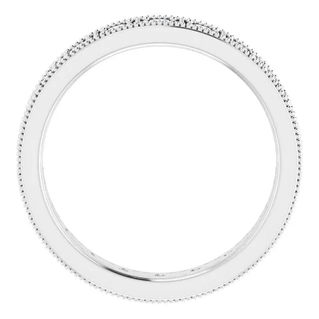 Vintage Style 0.60 ct. Princess Diamond Milgrain Accent Eternity Band