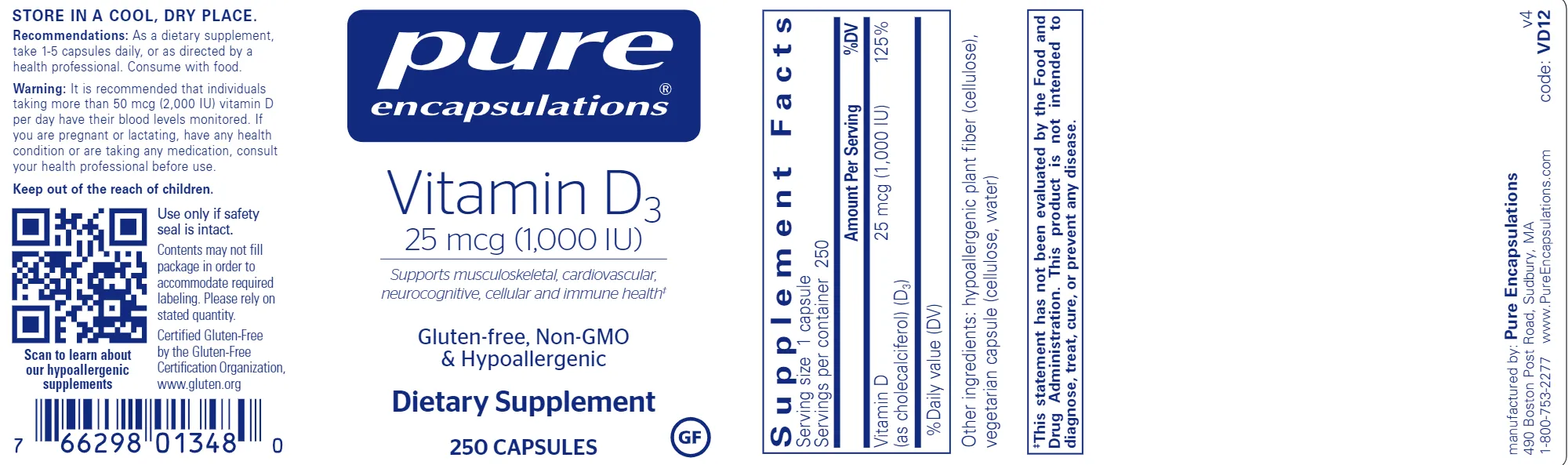 Vitamin D3 1,000 IU - CAPSULES